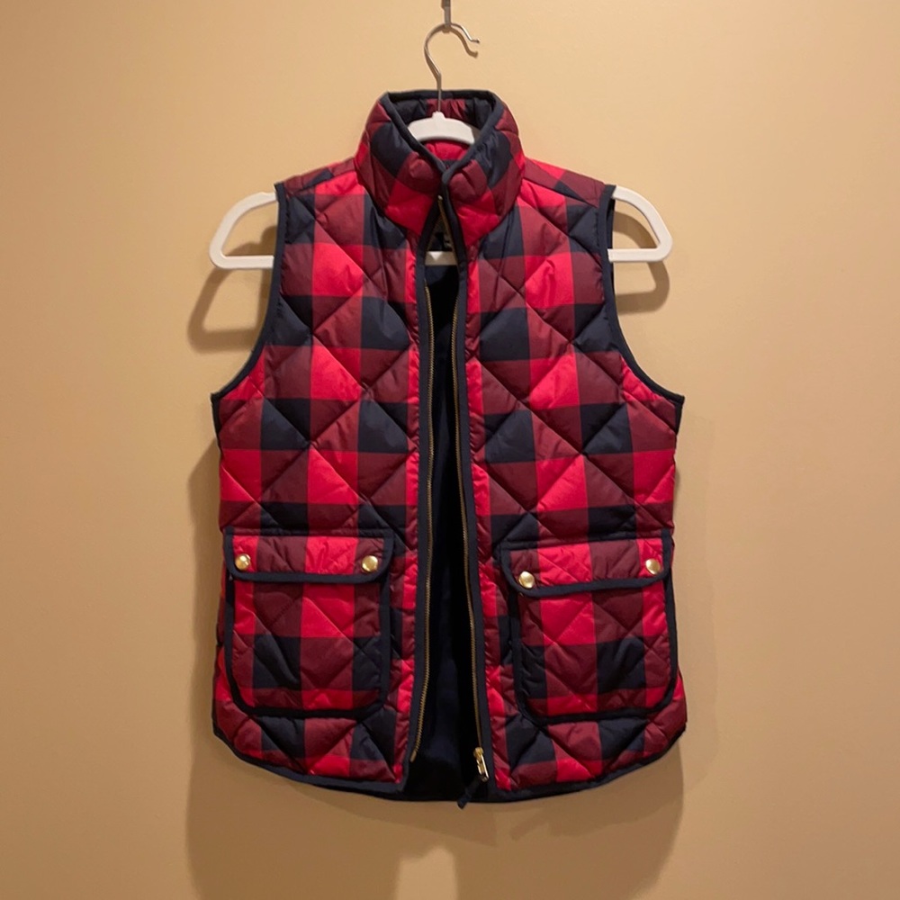 J. Crew Plaid Puffer Vest